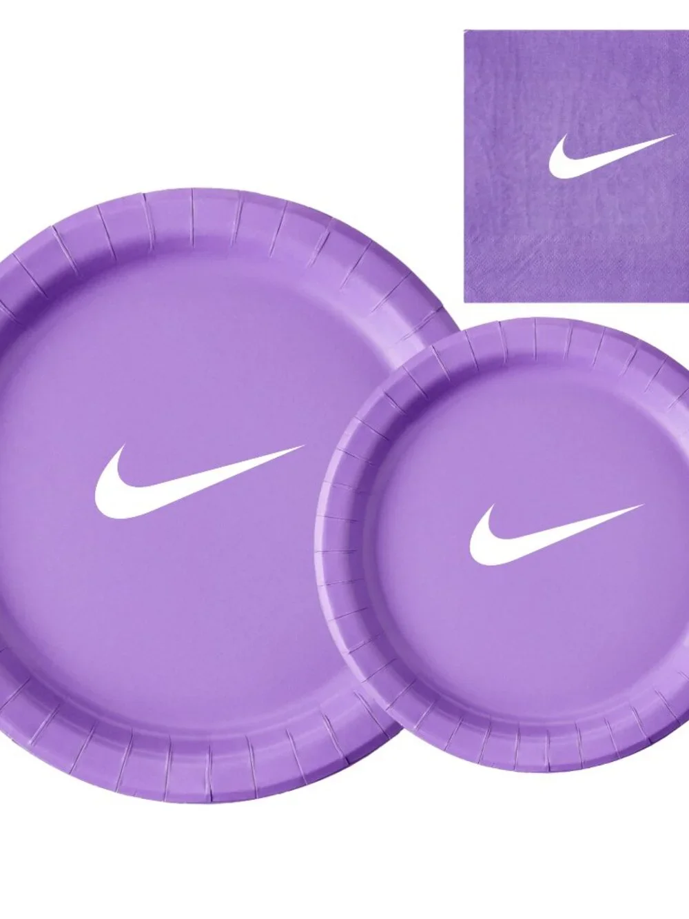 Custom Retro Basketball Party Tableware Set | Purple with White Design | 60 PCS